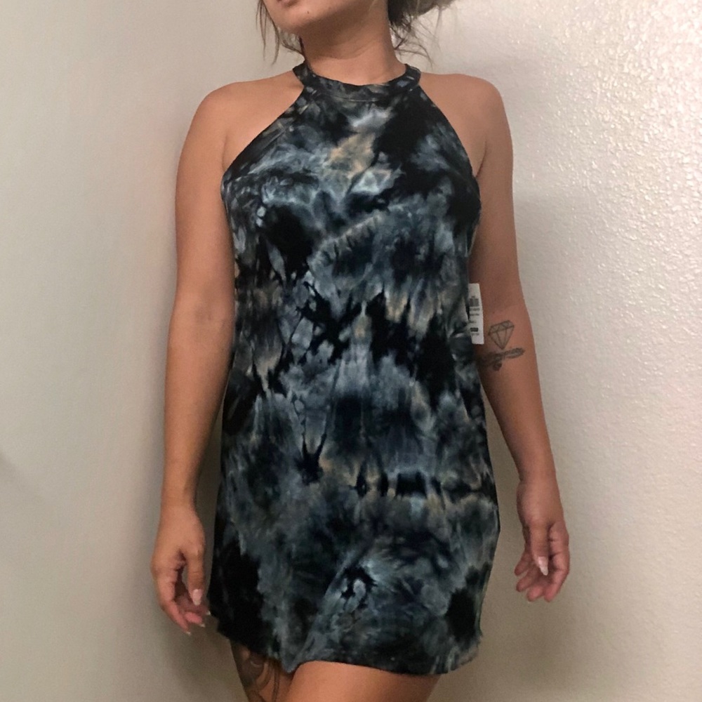 Navy tie dye casual dress